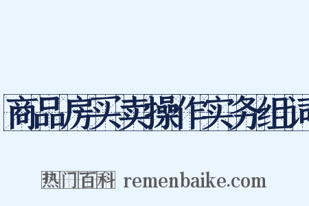 商品房买卖操作实务组词是什么意思的图片